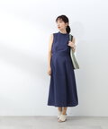 スタンドネックフレアワンピース《S Size Line》