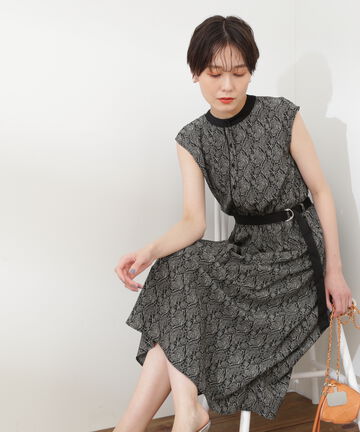 ペイズリー柄ベルト付ワンピース《S Size Line》