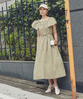 コットンボイルラッフルスクエアワンピース《S Size Line》