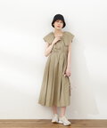 コットンボイルラッフルスクエアワンピース《S Size Line》