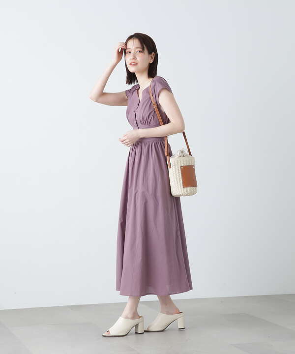 Vネックギャザーワンピース《S Size Line》（1663240666） | N 