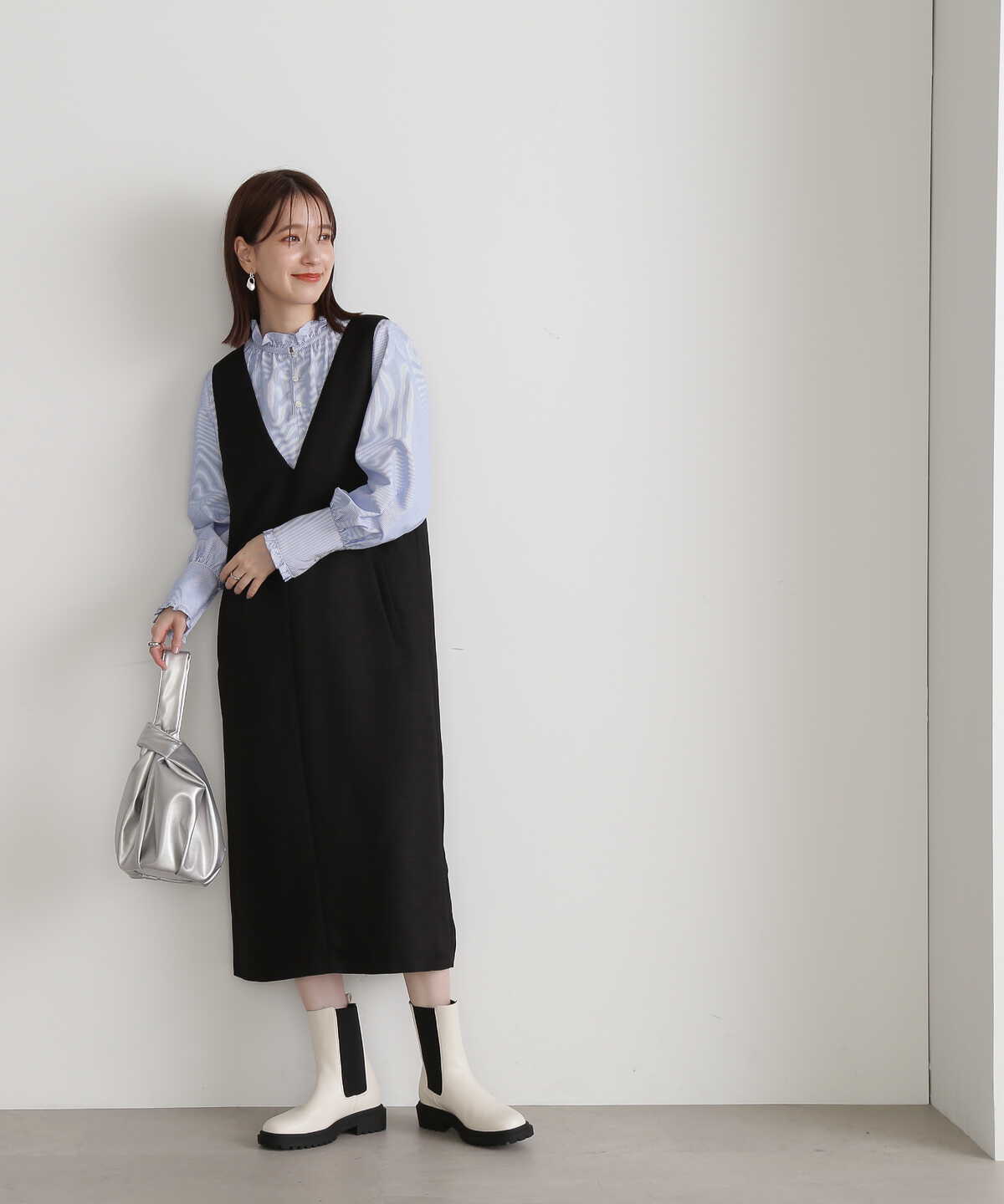 ライトツイードストレートジャンパースカート《S Size Line》