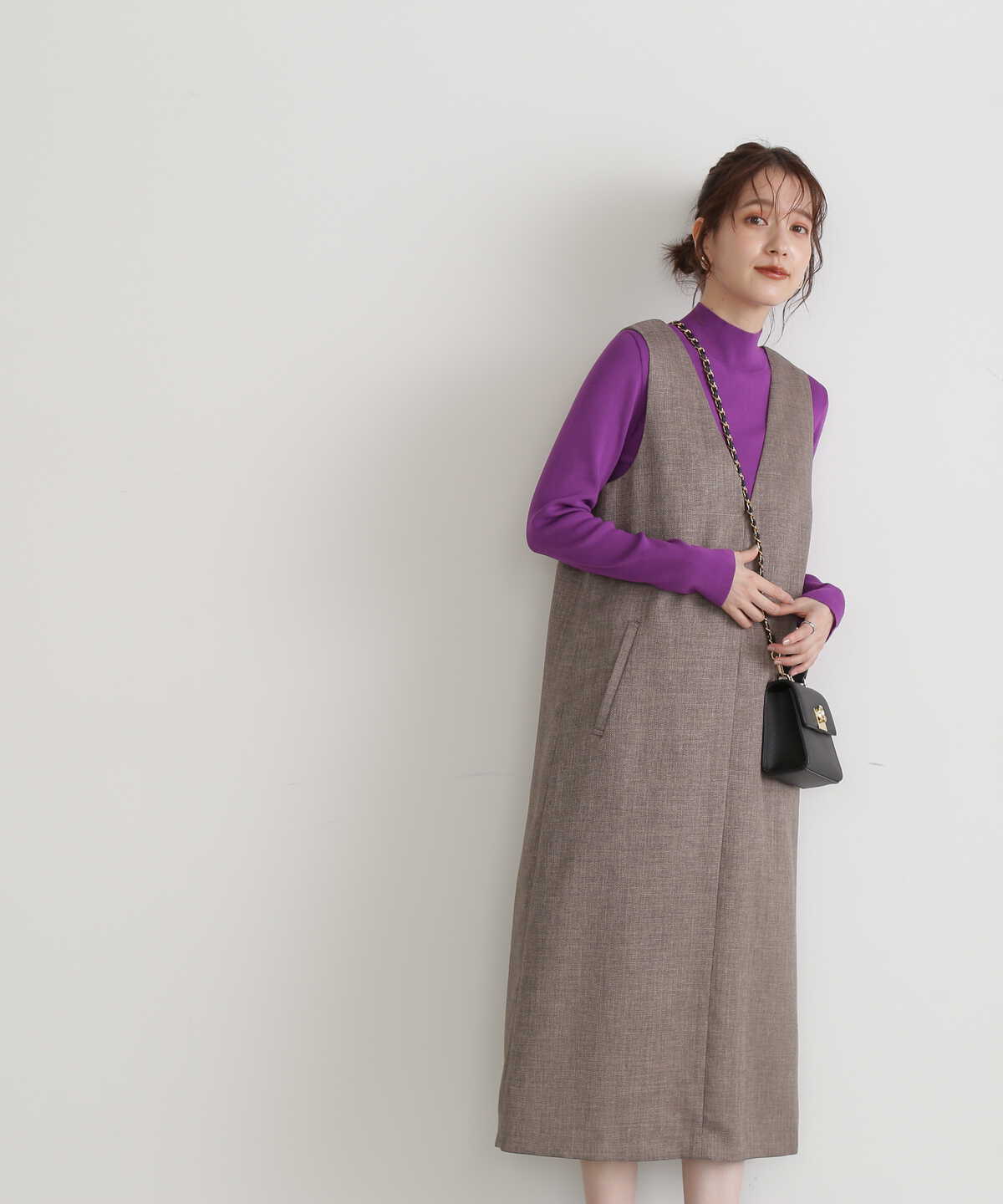 ライトツイードストレートジャンパースカート《S Size Line》