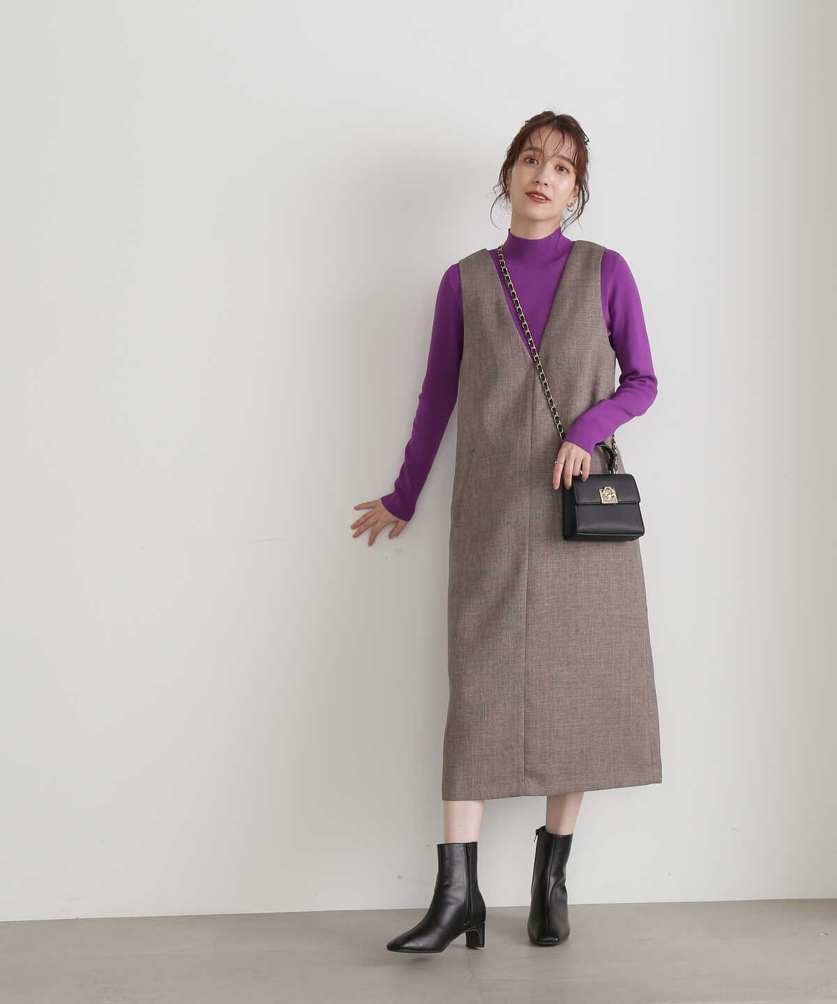 ライトツイードストレートジャンパースカート《S Size Line》