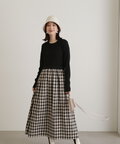 長袖リブニットドッキングワンピース《S Size Line》