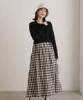 長袖リブニットドッキングワンピース《S Size Line》