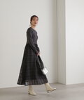 長袖リブニットドッキングワンピース《S Size Line》