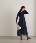 長袖リブニットドッキングワンピース《S Size Line》