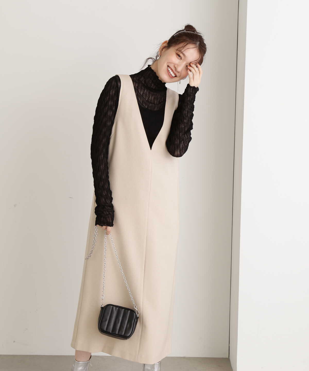 Vネックジャンパースカート《S Size Line》