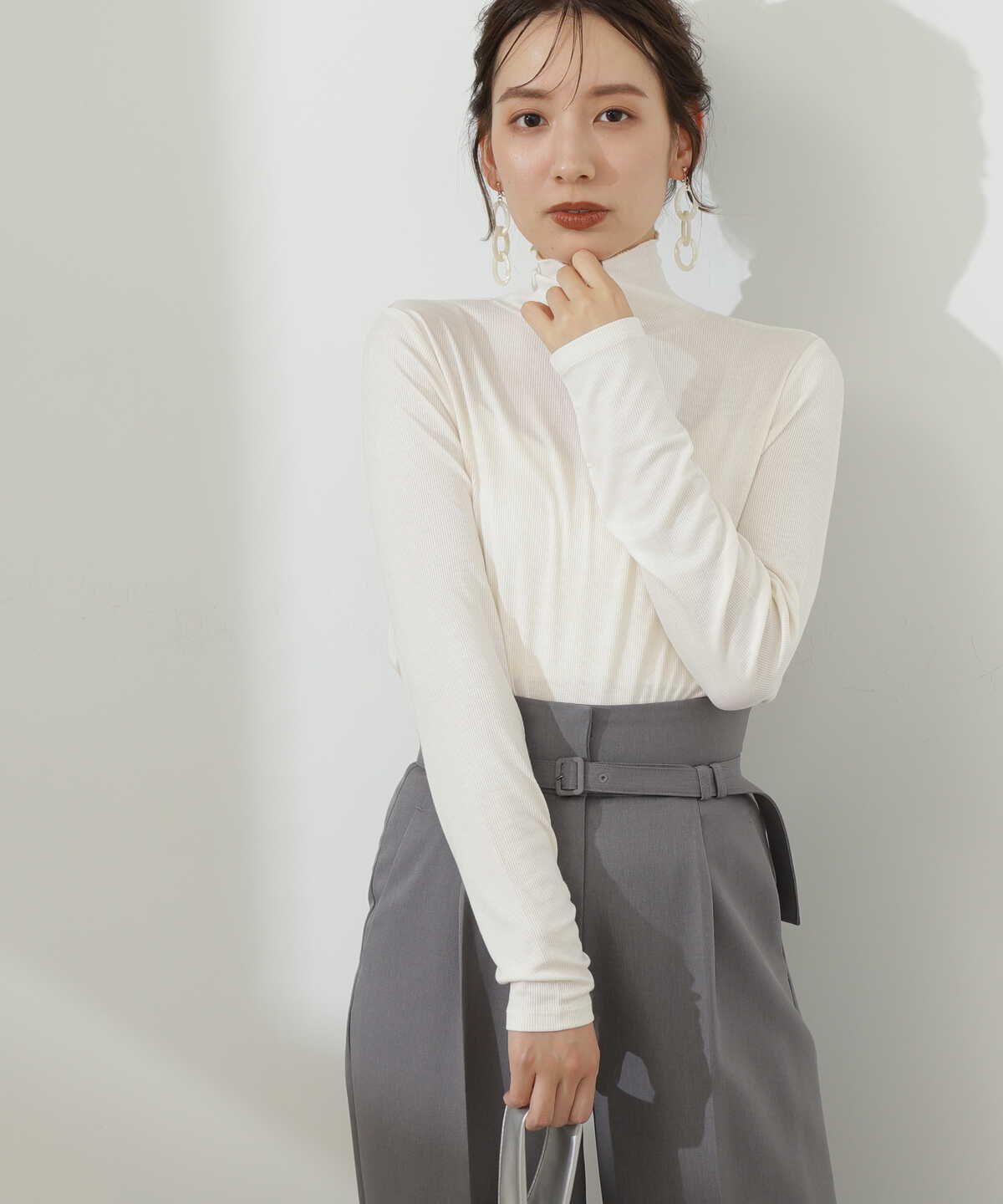 【松井愛莉さん着用】【川津明日香さん着用】ハイネックインナーカットソー