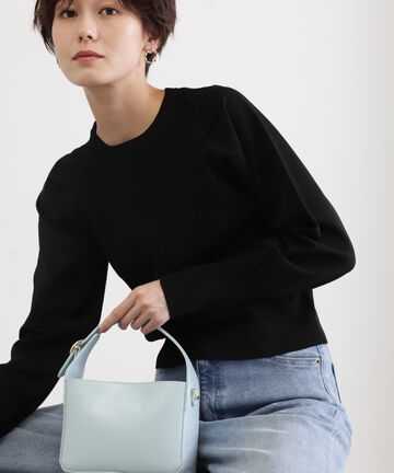 ミニケーブルパフスリーブニット
