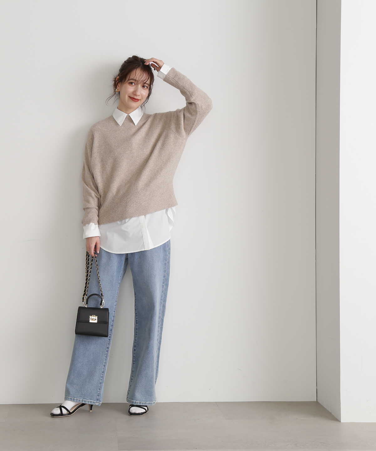 【松井愛莉さん着用】アンゴラ混ハイネックニット