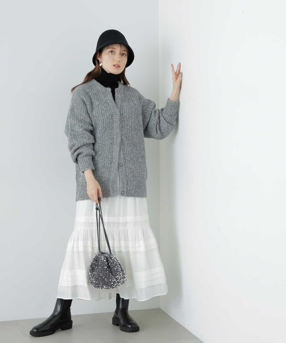 【松井愛莉さん着用】ウールベーシックスムースタートルネックニット
