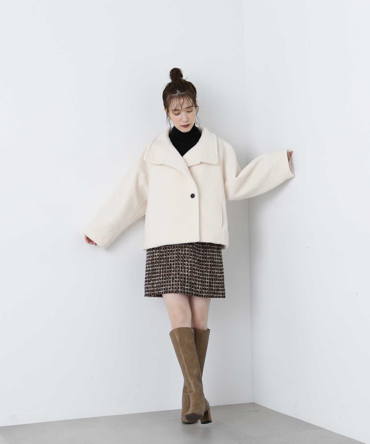 【松井愛莉さん着用】ウールベーシックスムースタートルネックニット