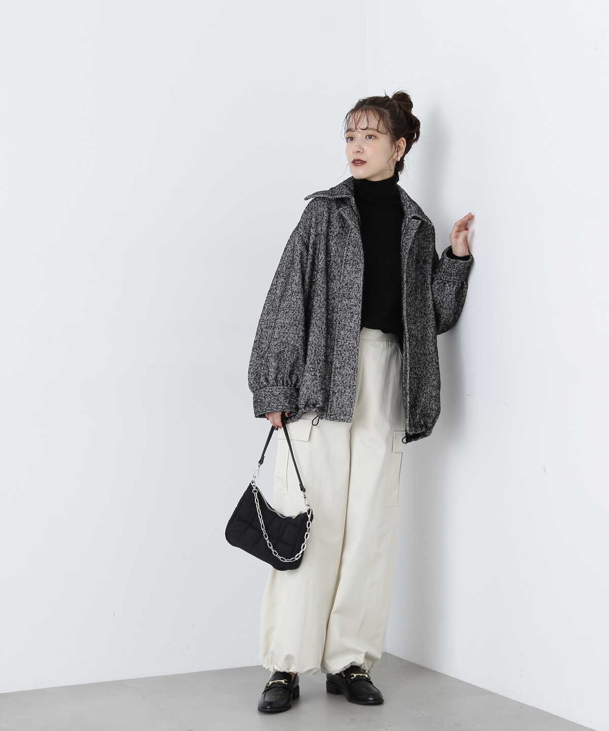 【松井愛莉さん着用】ウールベーシックスムースタートルネックニット