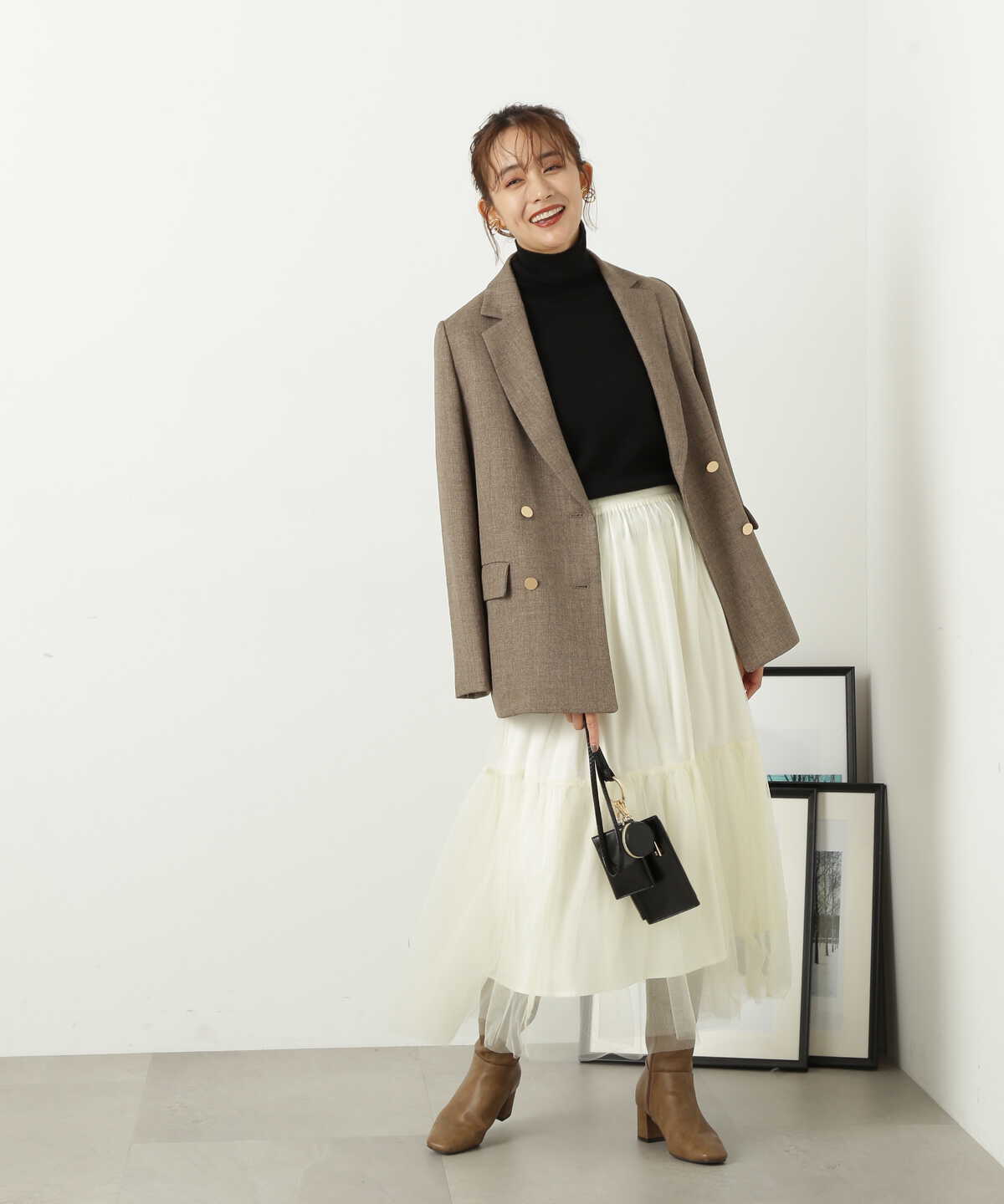 【松井愛莉さん着用】ウールベーシックスムースタートルネックニット