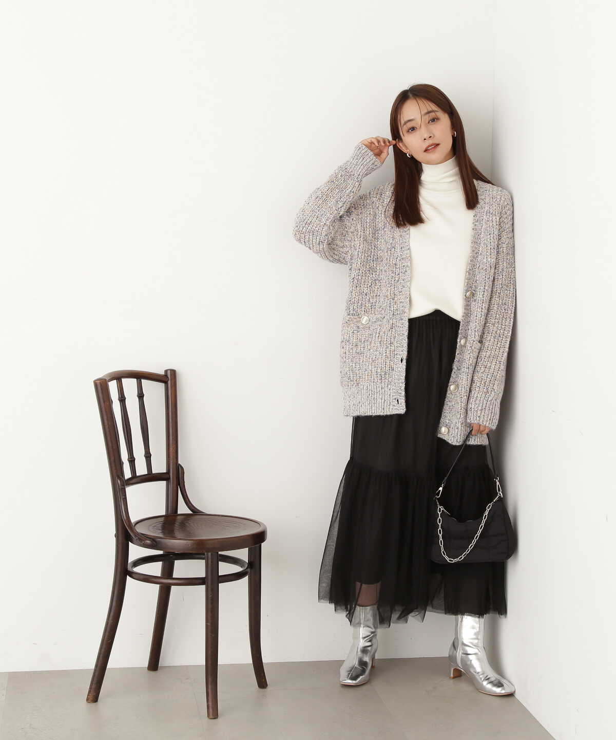 【松井愛莉さん着用】ウールベーシックスムースタートルネックニット