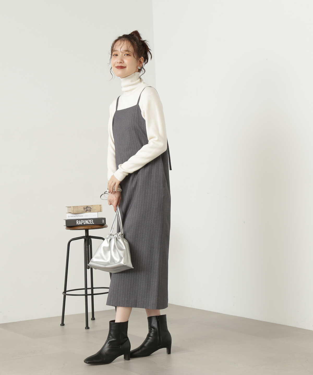 【松井愛莉さん着用】ウールベーシックスムースタートルネックニット