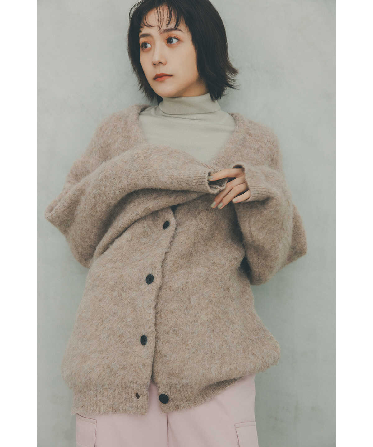 【松井愛莉さん着用】ウールベーシックスムースタートルネックニット