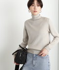 【松井愛莉さん着用】ウールベーシックスムースタートルネックニット