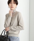 【松井愛莉さん着用】ウールベーシックスムースタートルネックニット