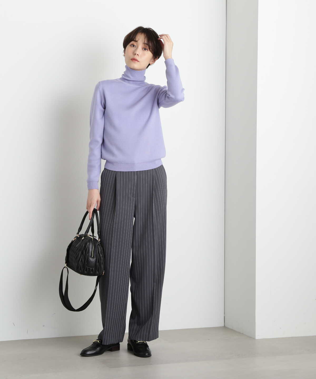 【松井愛莉さん着用】ウールベーシックスムースタートルネックニット