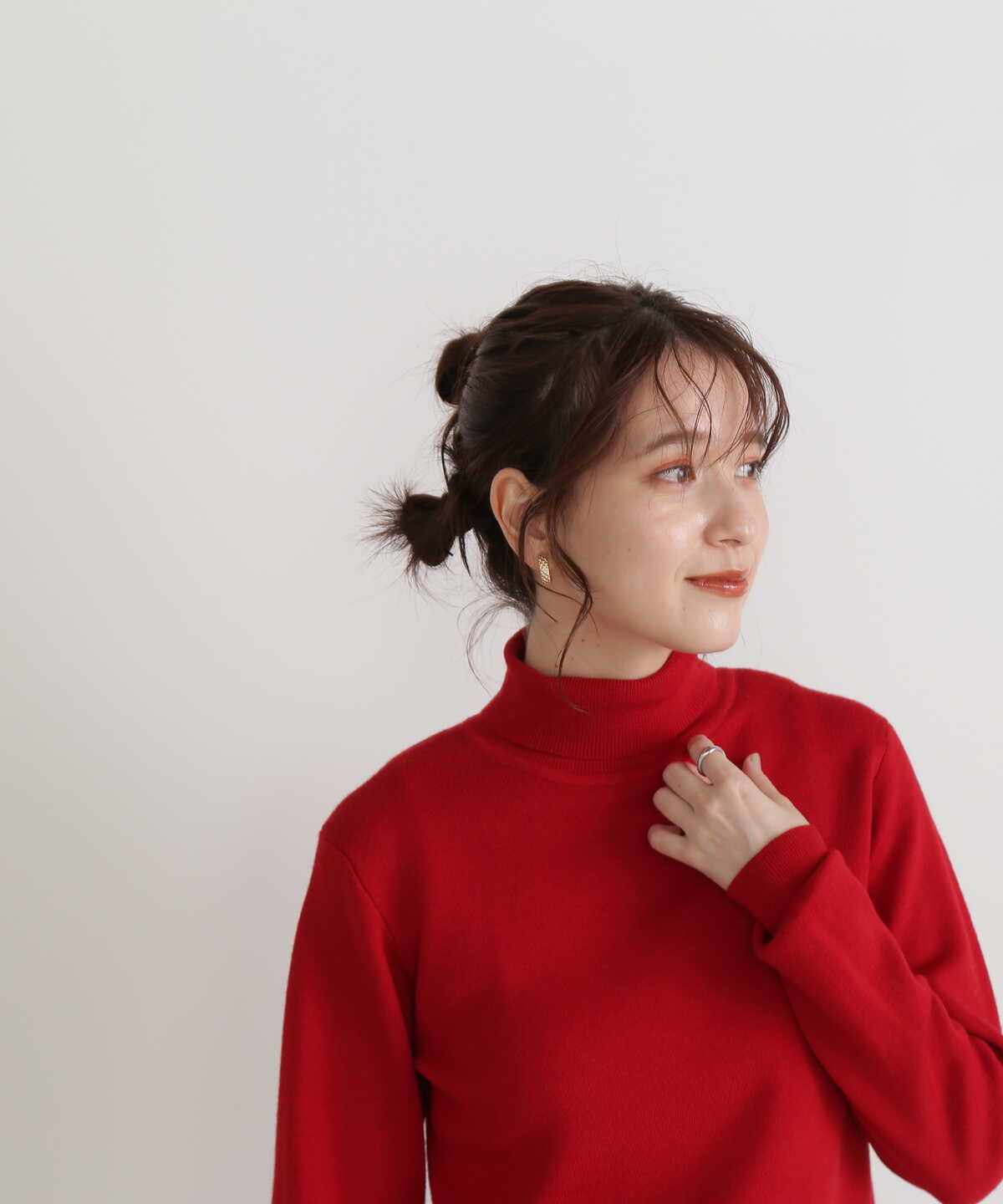 【松井愛莉さん着用】ウールベーシックスムースタートルネックニット