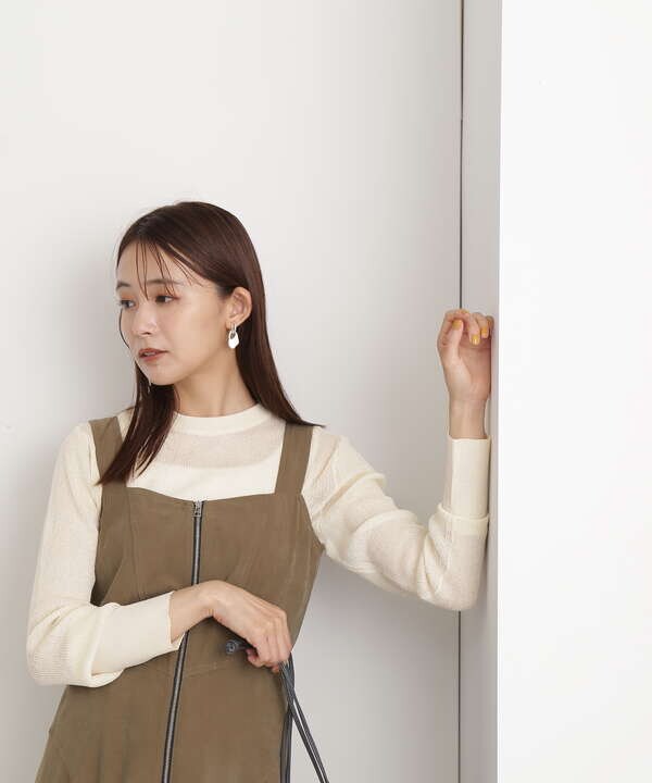 単品販売 APRON LAYERED SHEER KNIT オレンジ - レディース