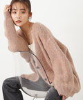 【松井愛莉さん着用】モヘヤ混シャギーニットカーディガン《S Size Line》