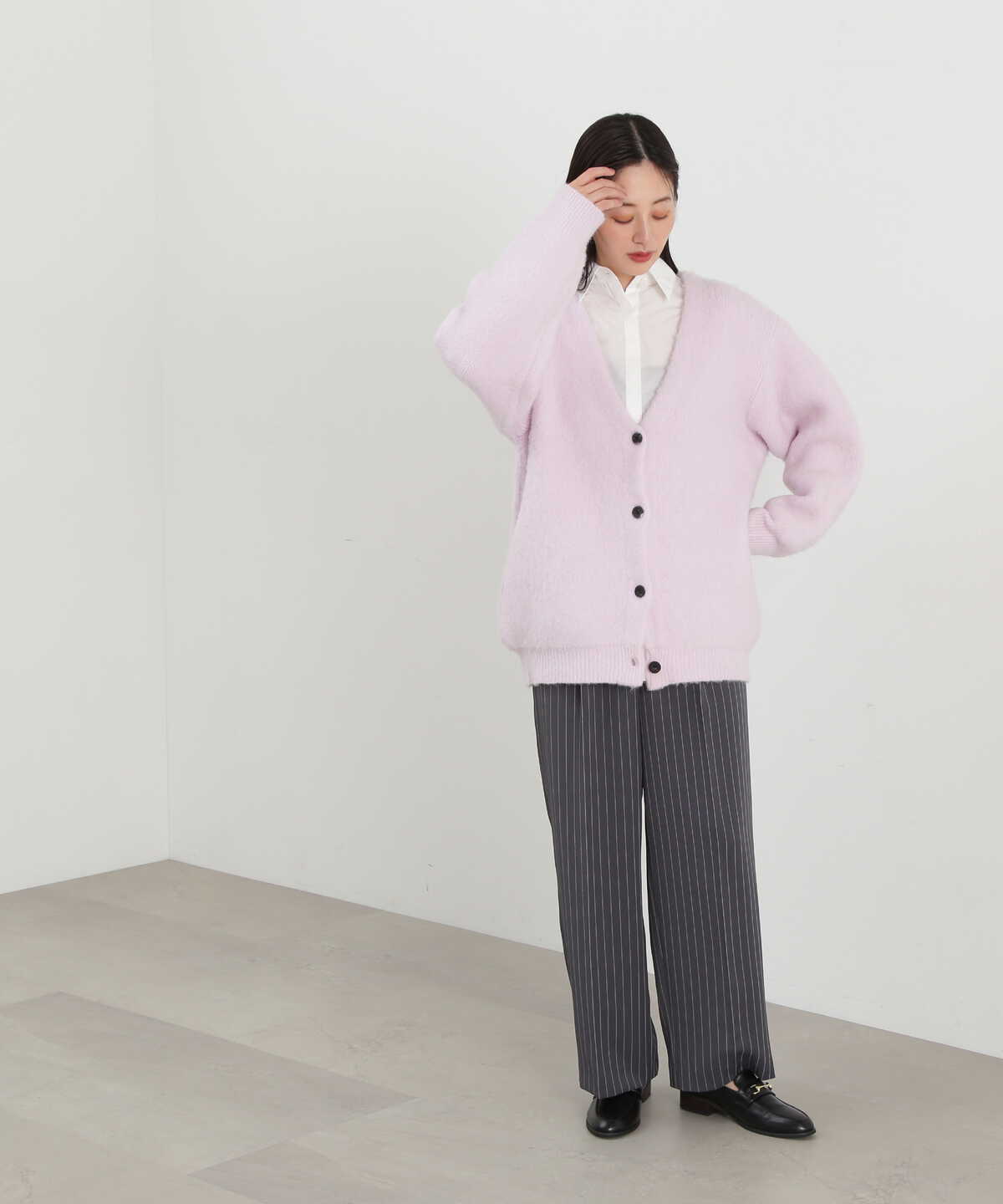 【松井愛莉さん着用】モヘヤ混シャギーニットカーディガン《S Size Line》