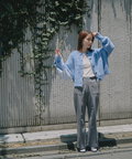 【稲垣莉生さん着用】【松井愛莉さん着用】クルーネックフェザーカーディガン