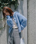 【稲垣莉生さん着用】【松井愛莉さん着用】クルーネックフェザーカーディガン