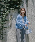 【稲垣莉生さん着用】【松井愛莉さん着用】クルーネックフェザーカーディガン