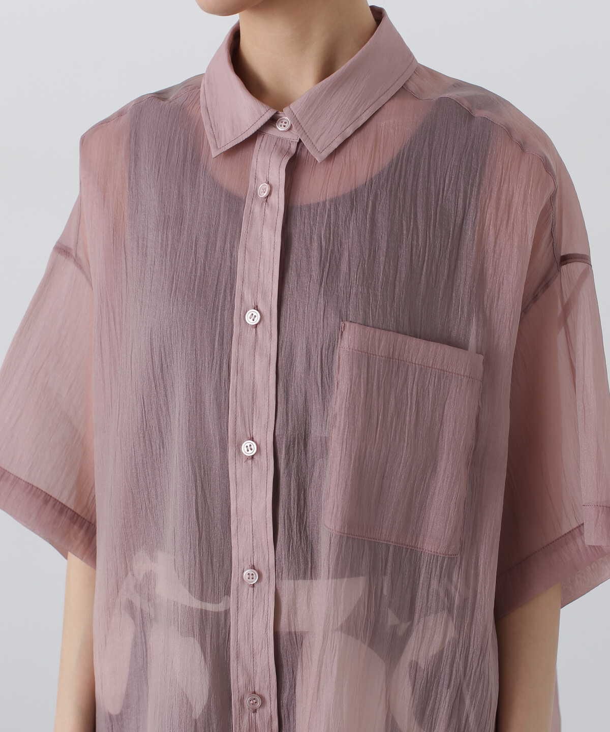 無料長期保証 シャイニー切替シアーシャツ AIRYSHIRTING シャイニー