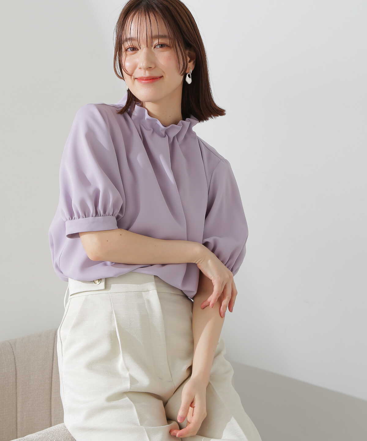 ペーパーバック5分袖ブラウス《WEB限定カラー：ピンク》 | N. Natural 