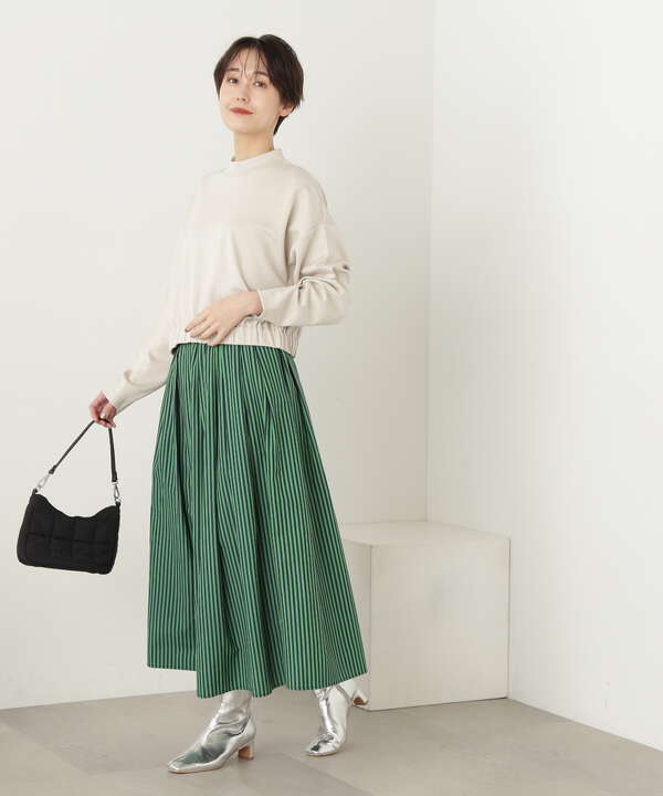 ストライプギャザーフレアスカート（1664120203） | N. Natural Beauty  