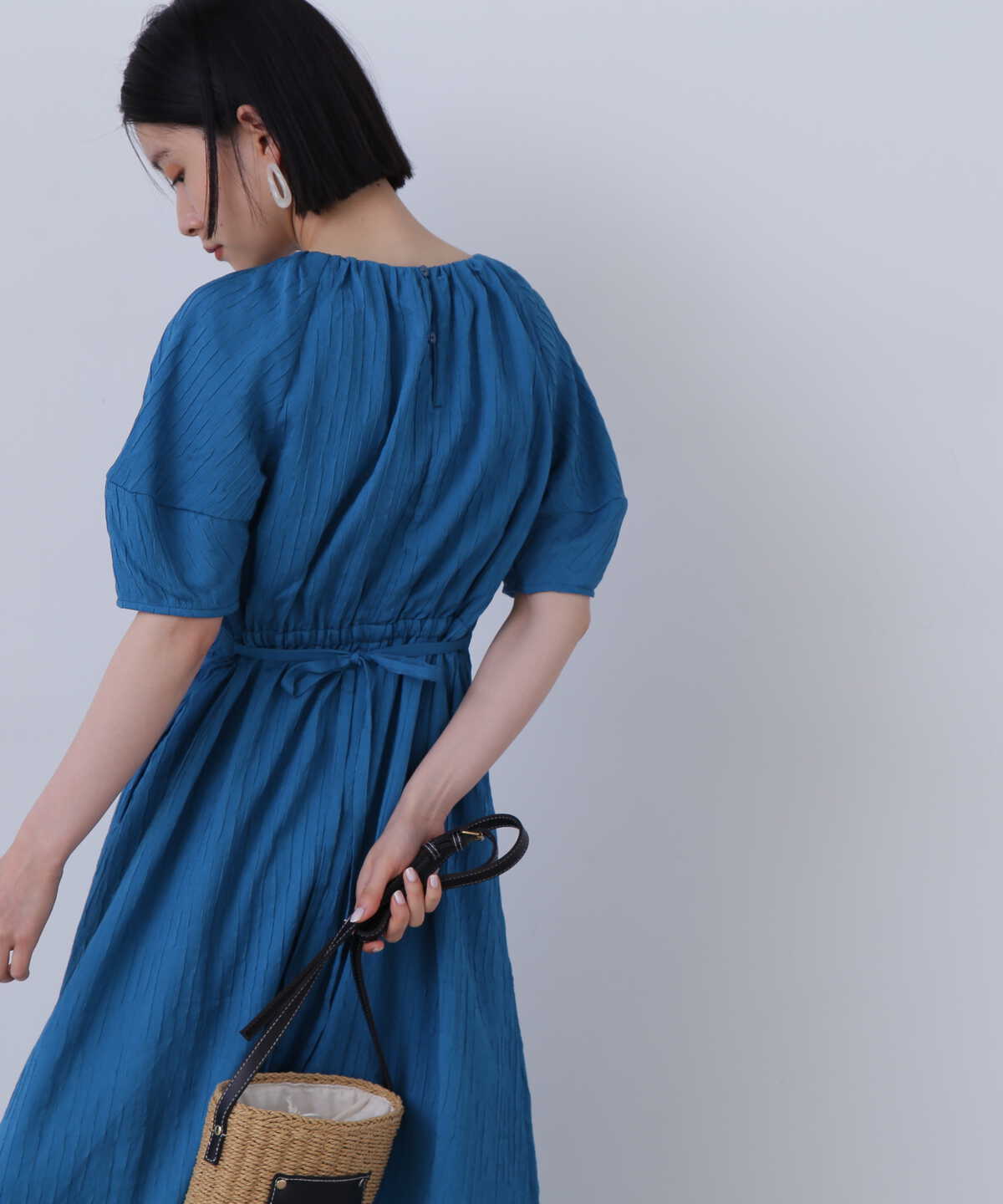 バックリボンジャガードワンピース《S Size Line》 | N. Natural 