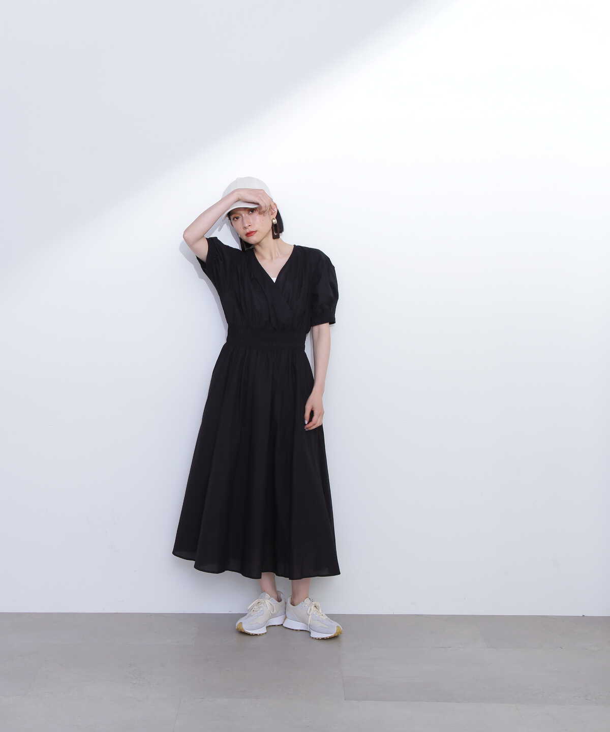 Theory SMOCKED SL DRESS シャーリングカシュクールワンピ Theory SMOCKED SL DRESS シャーリングカシュクールワンピ