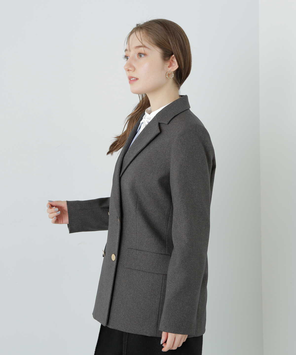 【松井愛莉さん着用】ダブルブレストテーラードジャケット《S Size Line》《WEB限定商品》
