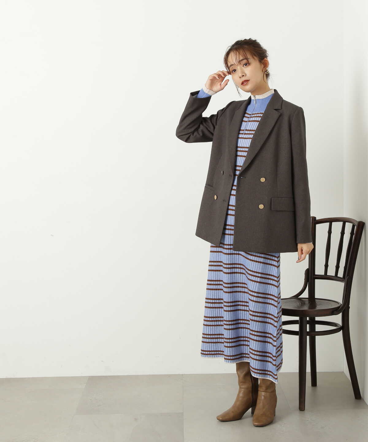 【松井愛莉さん着用】ダブルブレストテーラードジャケット《S Size Line》《WEB限定商品》