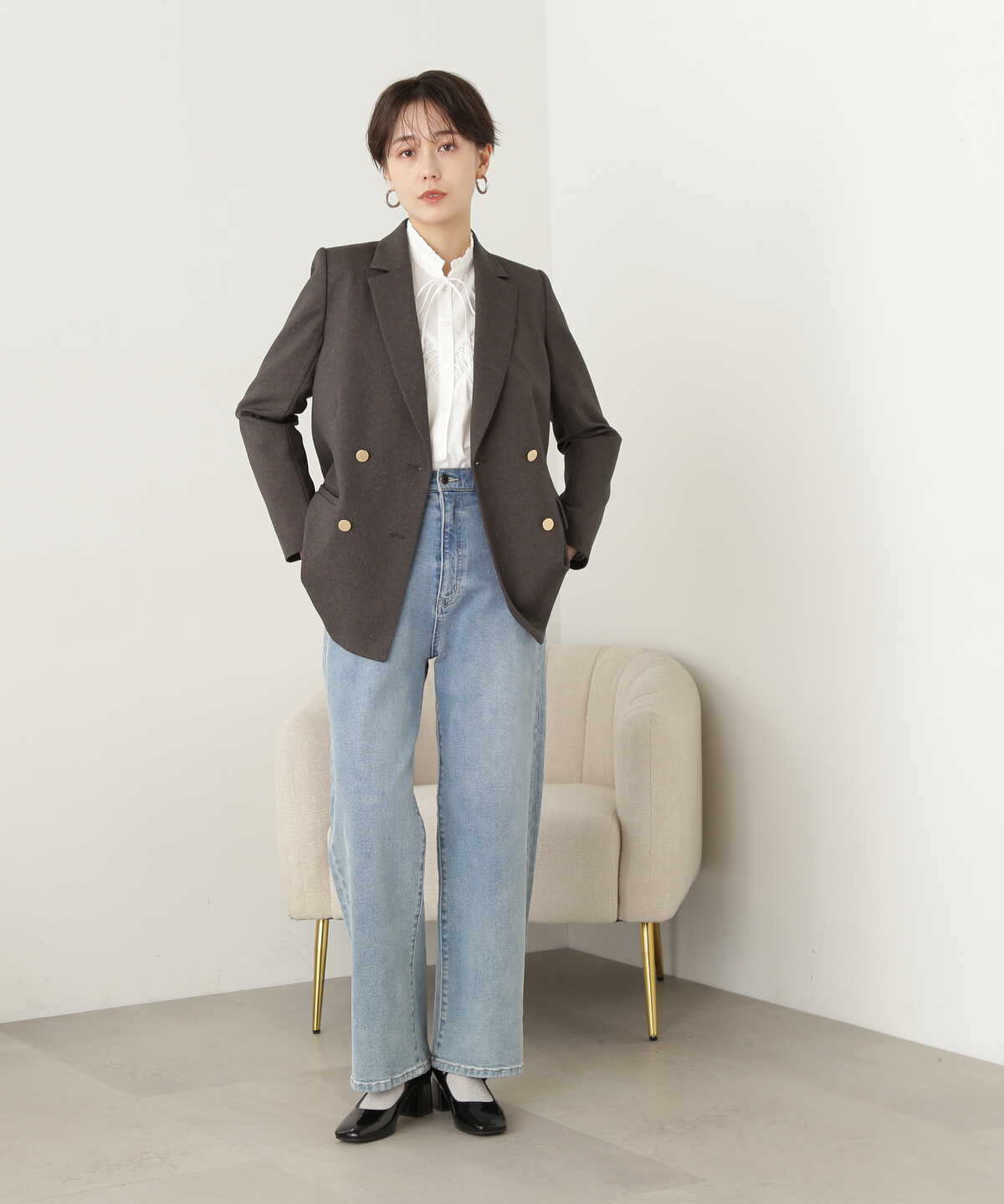 【松井愛莉さん着用】ダブルブレストテーラードジャケット《S Size Line》《WEB限定商品》
