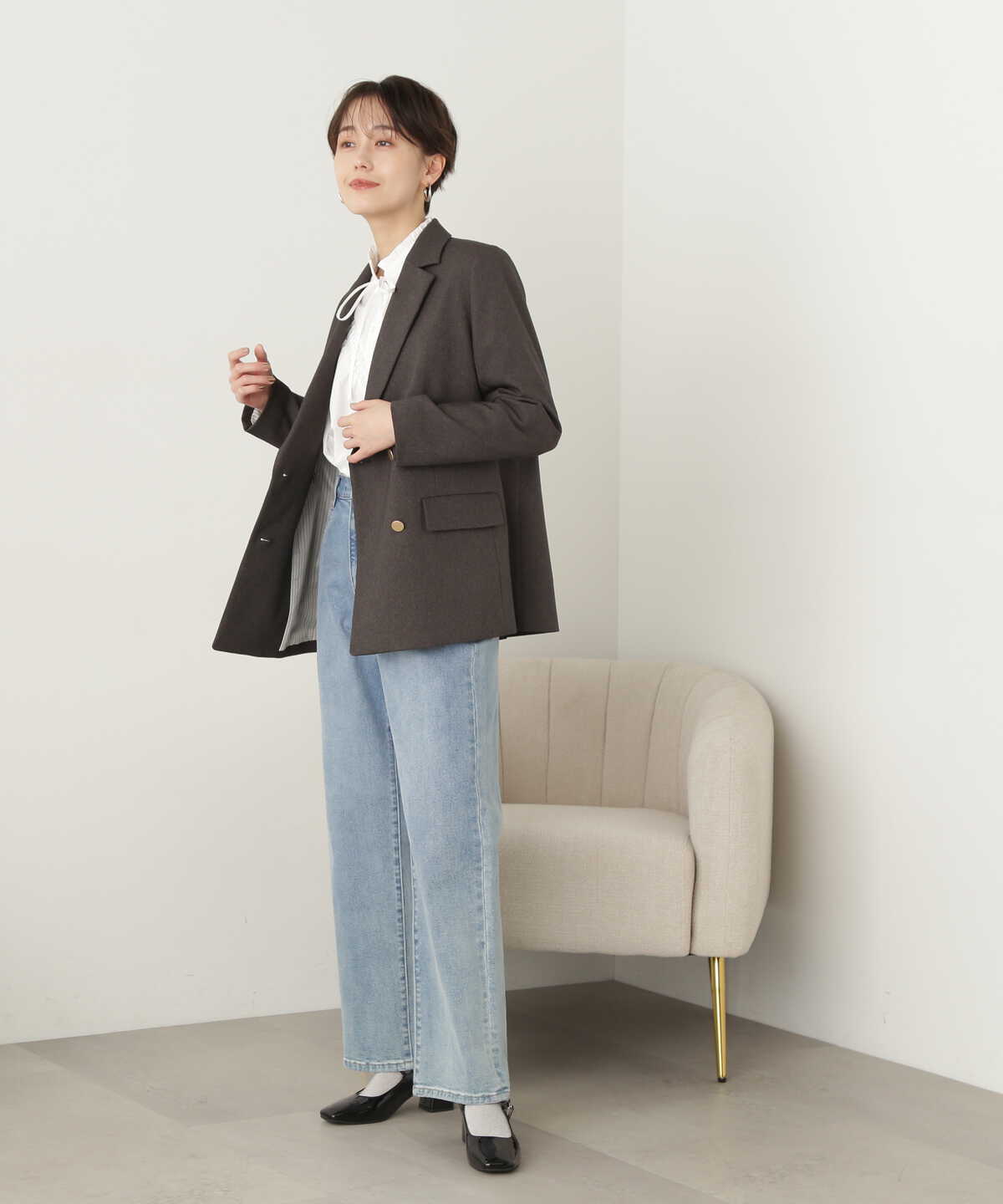 【松井愛莉さん着用】ダブルブレストテーラードジャケット《S Size Line》《WEB限定商品》