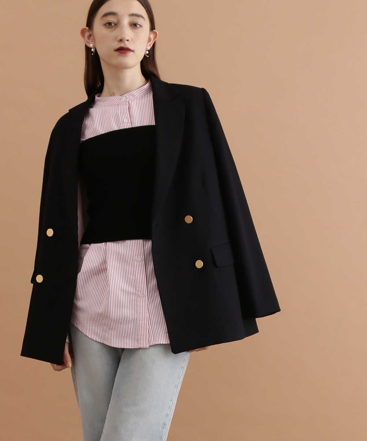 【松井愛莉さん着用】ダブルブレストテーラードジャケット《S Size Line》《WEB限定商品》
