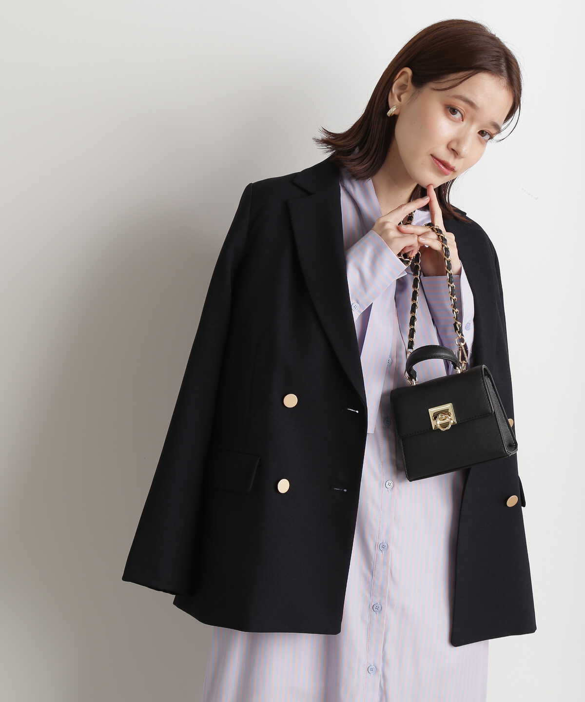 【松井愛莉さん着用】ダブルブレストテーラードジャケット《S Size Line》《WEB限定商品》