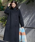 【稲垣莉生さん着用】【松井愛莉さん着用】パイルメルトンスタンドカラーロングコート《S Size Line》