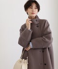 【稲垣莉生さん着用】【松井愛莉さん着用】パイルメルトンスタンドカラーロングコート《S Size Line》