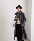 【稲垣莉生さん着用】【松井愛莉さん着用】パイルメルトンスタンドカラーロングコート《S Size Line》