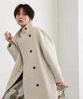 【稲垣莉生さん着用】【松井愛莉さん着用】パイルメルトンスタンドカラーロングコート《S Size Line》