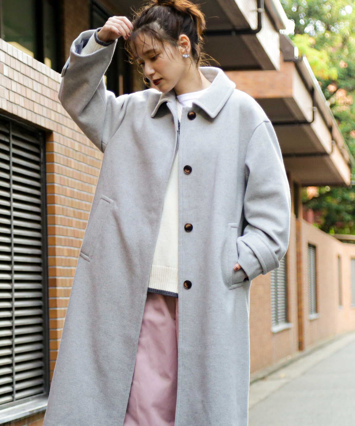 Selfhood long coat ステンカラーコート ロングコートロンドンで買った