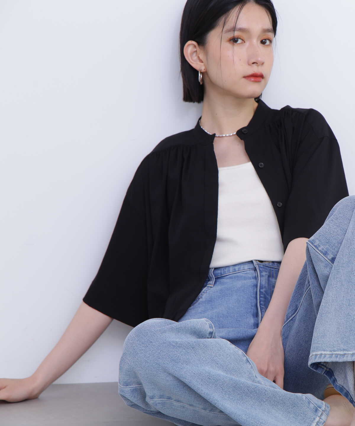 田中芽衣さん着用】バンドカラー羽織シャツ | N. Natural Beauty Basic 